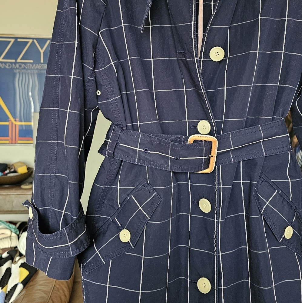 J.Crew Collection Windowpane Trench - Picture 2 of 8